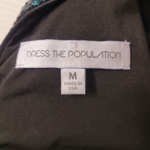 Dress The Population Lola All Over Sequin Mini Formal Cocktail Dress Sz M - Picture 3 of 11